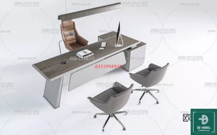 MODERN OFFICE TABLE - SKETCHUP 3D MODEL - VRAY OR ENSCAPE - ID11705