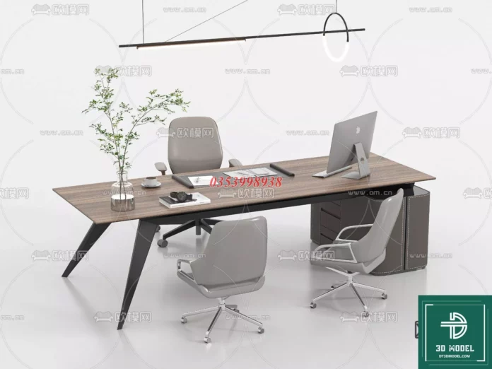 MODERN OFFICE TABLE - SKETCHUP 3D MODEL - VRAY OR ENSCAPE - ID11709