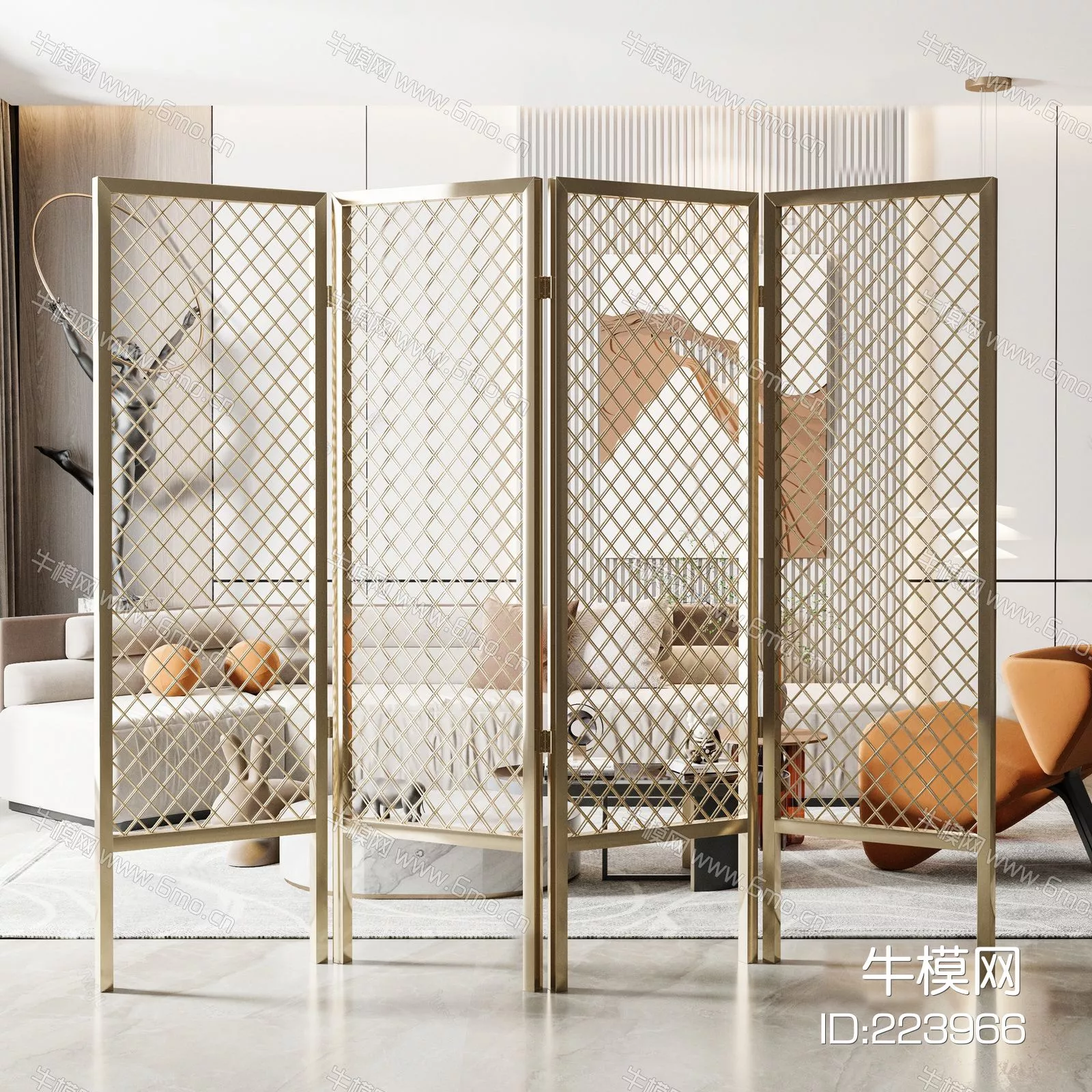 MODERN PARTITION SCREEN - SKETCHUP 3D MODEL - ENSCAPE - 223966