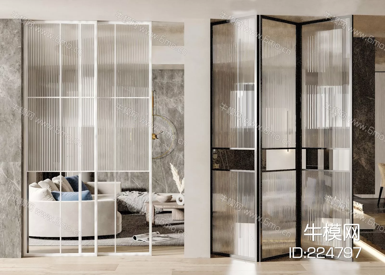 MODERN PARTITION SCREEN - SKETCHUP 3D MODEL - ENSCAPE - 224797