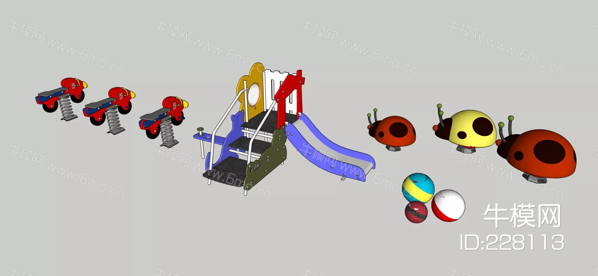 MODERN PLAYGROUND - SKETCHUP 3D MODEL - ENSCAPE - 228113