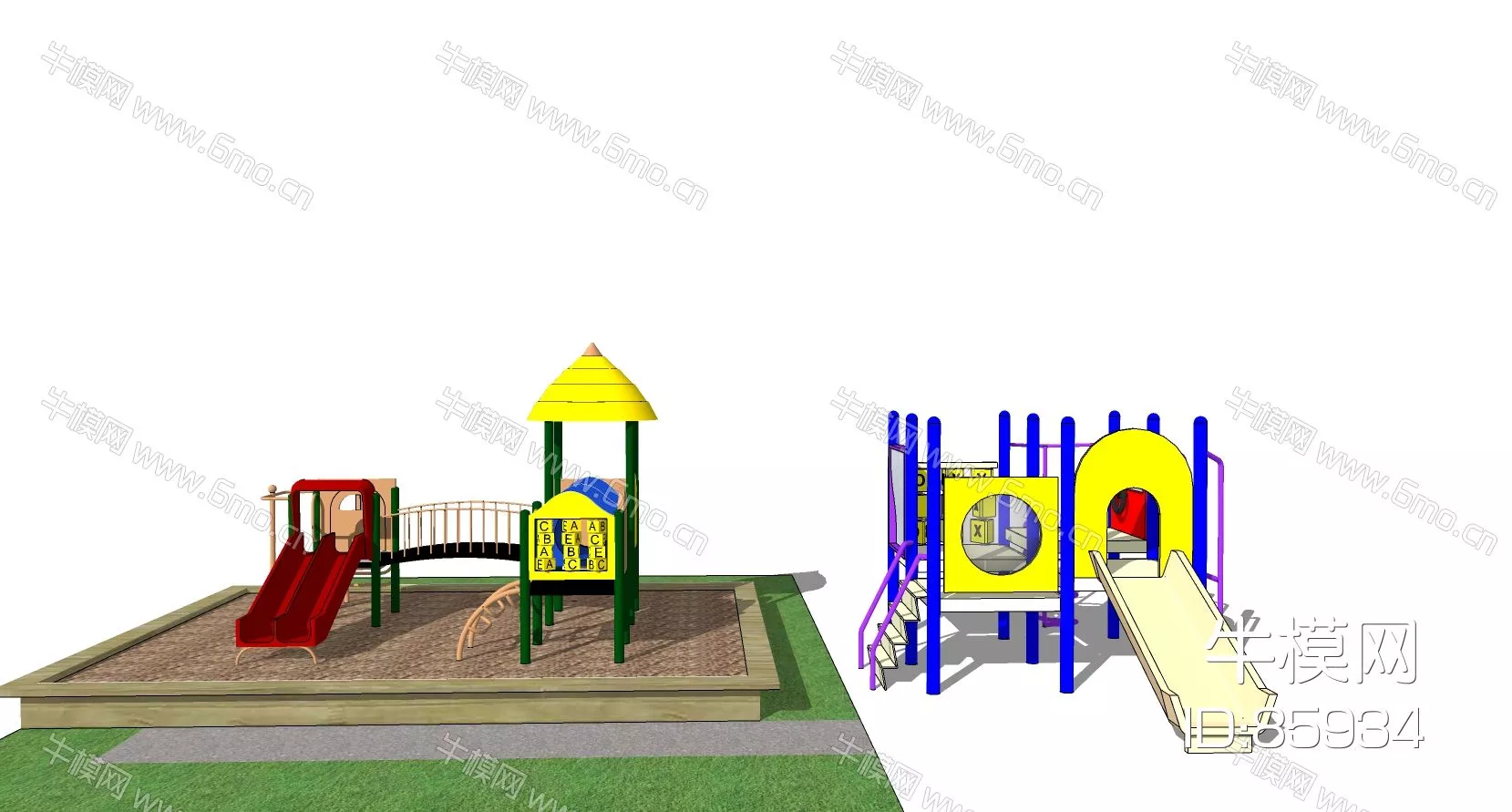 MODERN PLAYGROUND - SKETCHUP 3D MODEL - ENSCAPE - 85934