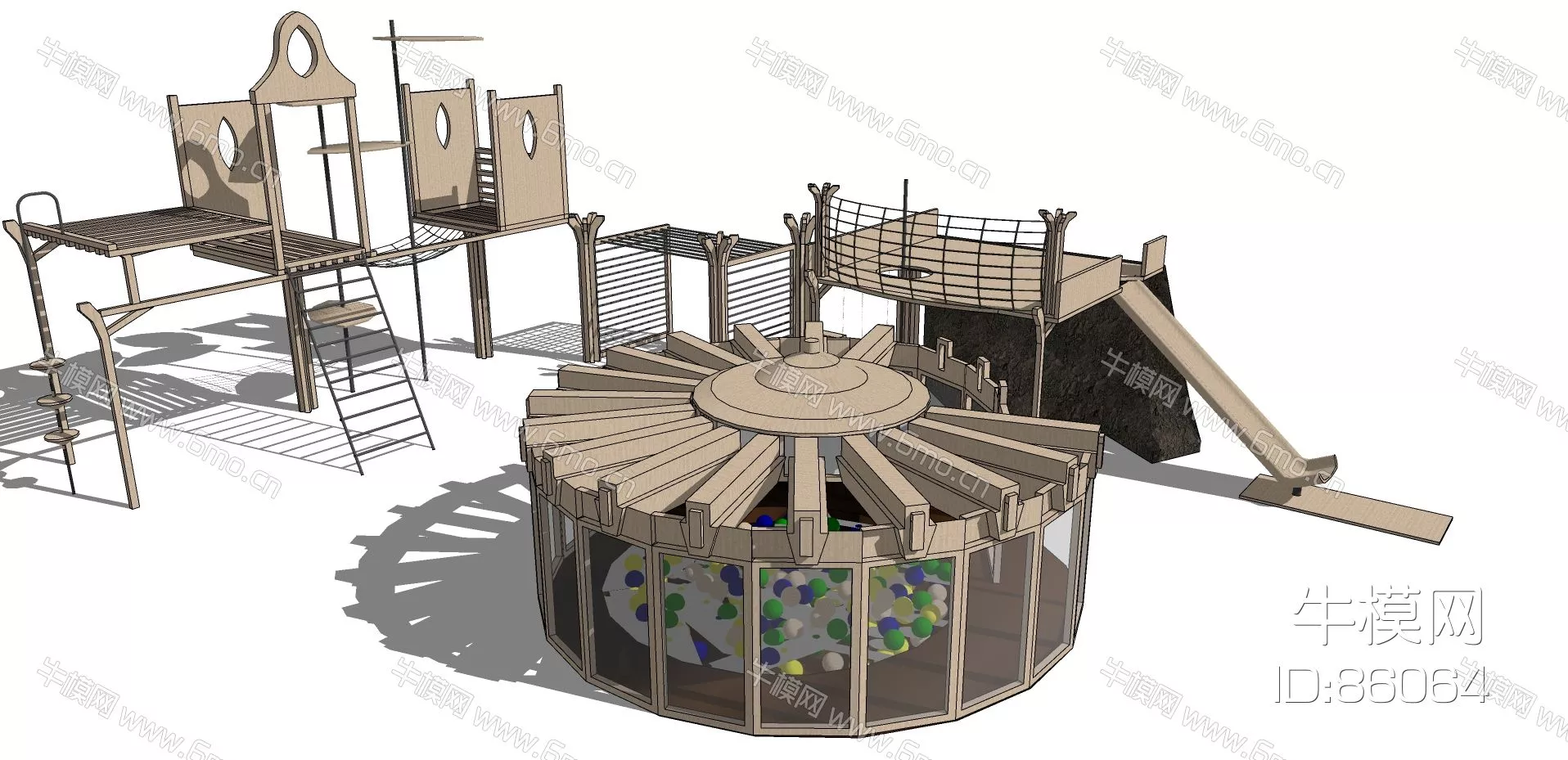 MODERN PLAYGROUND - SKETCHUP 3D MODEL - ENSCAPE - 86064