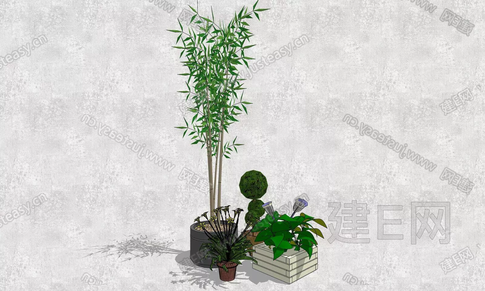 MODERN POTTED PLANT - SKETCHUP 3D MODEL - ENSCAPE - 112214499