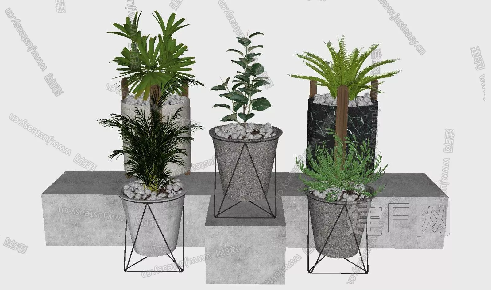 MODERN POTTED PLANT - SKETCHUP 3D MODEL - ENSCAPE - 112279925