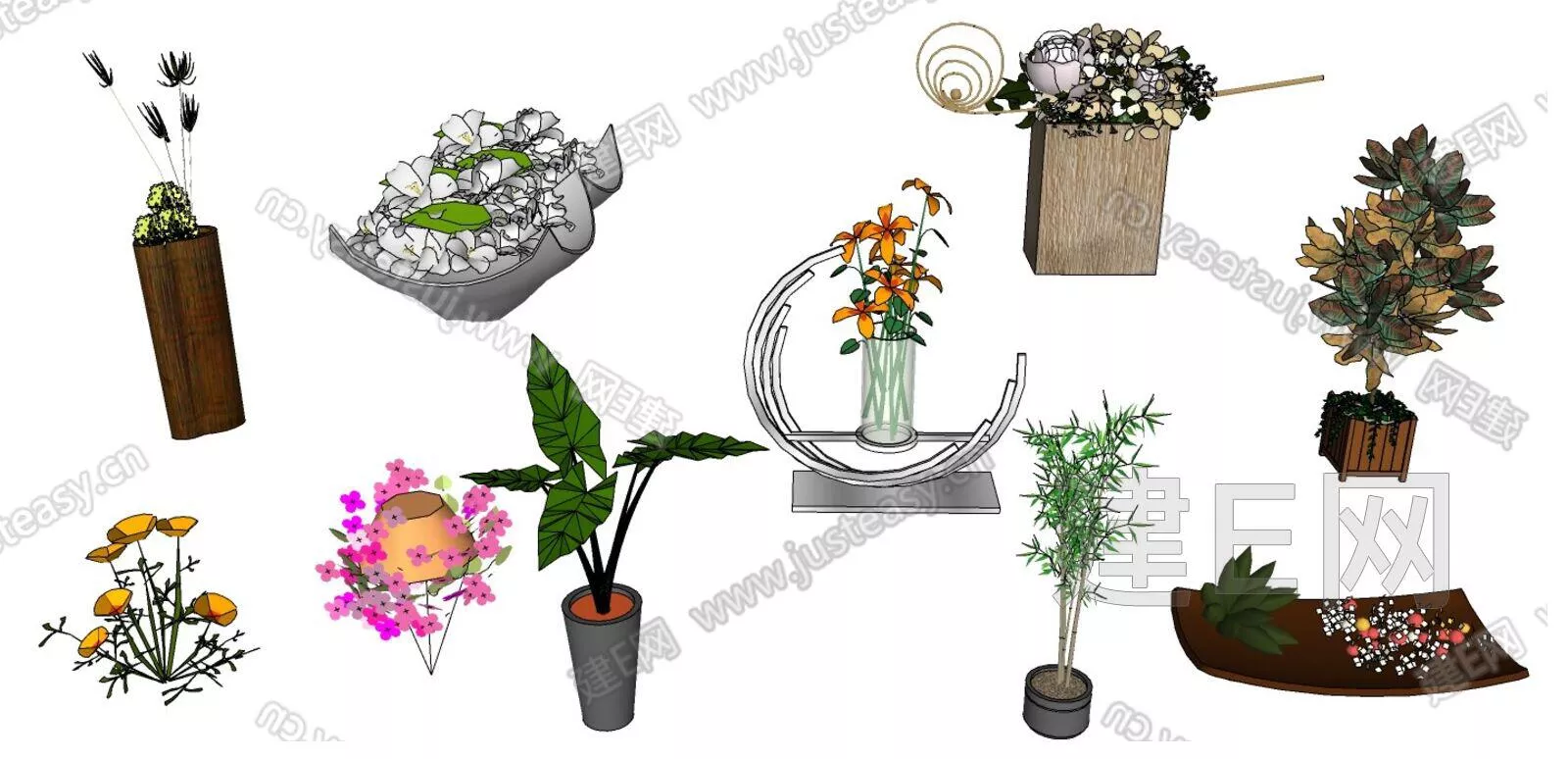 MODERN POTTED PLANT - SKETCHUP 3D MODEL - ENSCAPE - 112345455