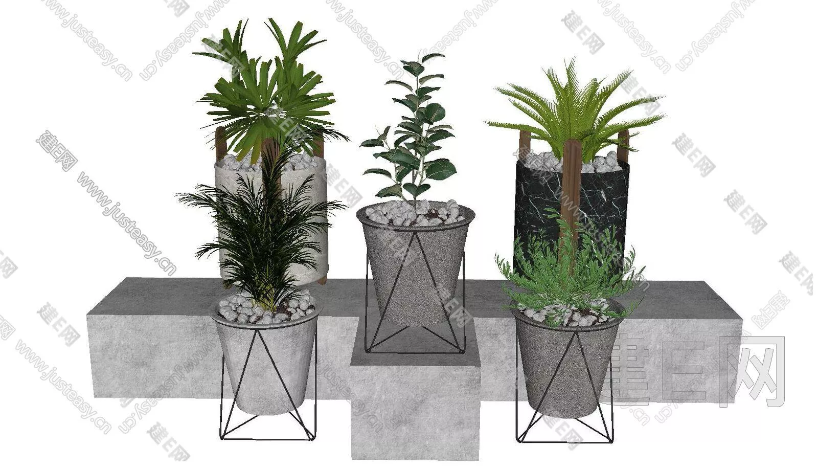 MODERN POTTED PLANT - SKETCHUP 3D MODEL - ENSCAPE - 113131896
