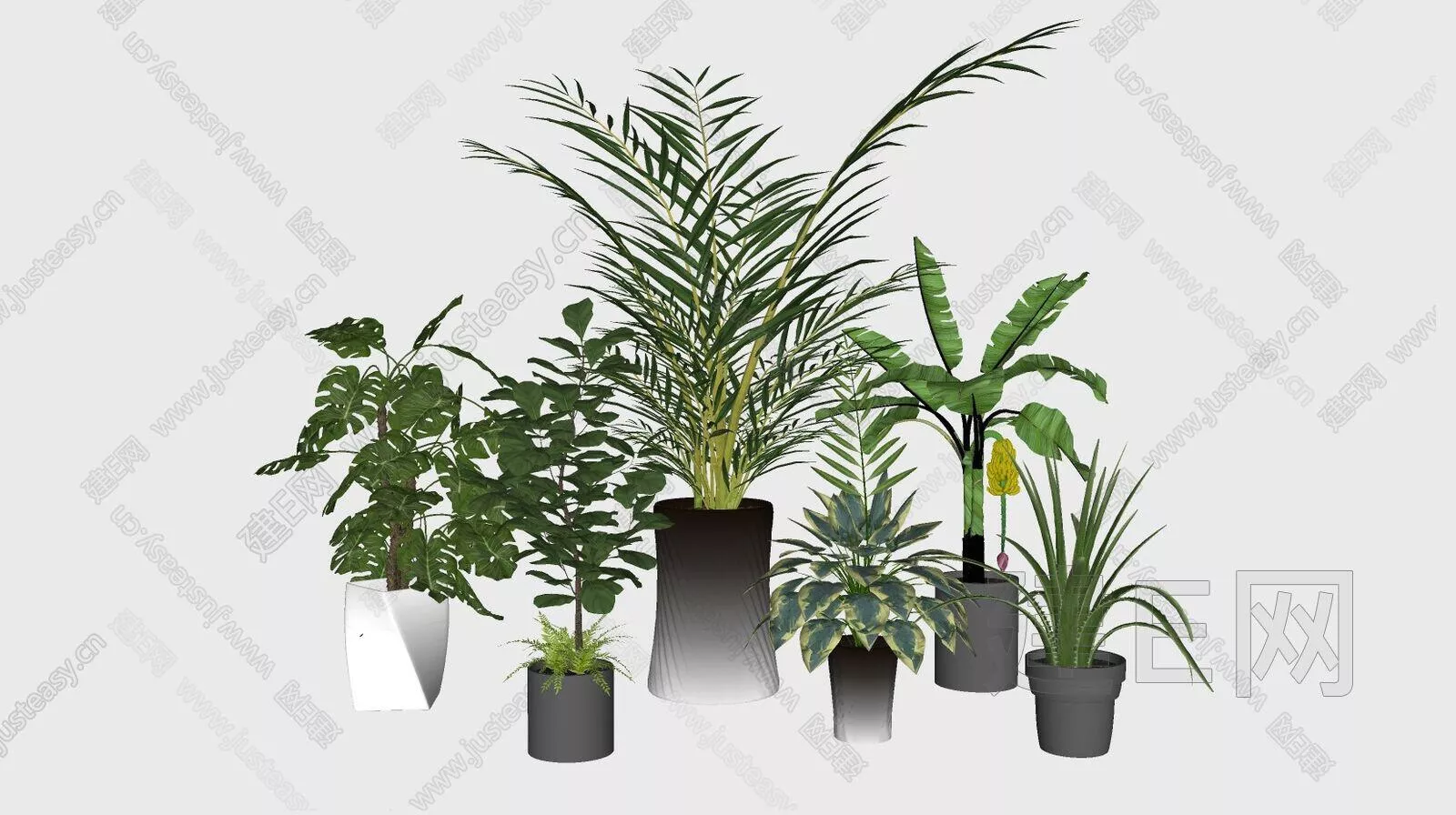 MODERN POTTED PLANT – SKETCHUP 3D MODEL – ENSCAPE – 113197425 ...