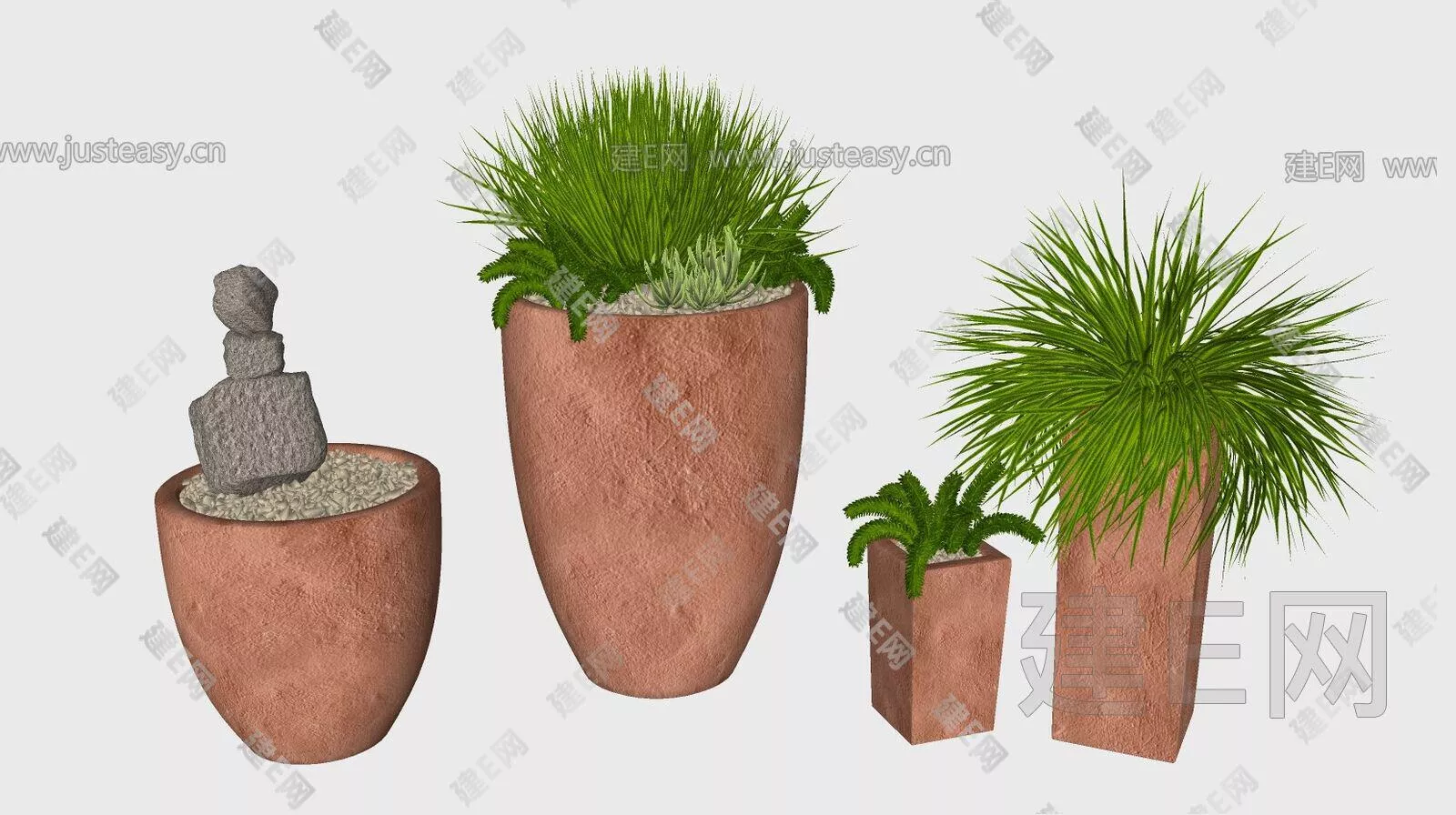 MODERN POTTED PLANT - SKETCHUP 3D MODEL - ENSCAPE - 113197473
