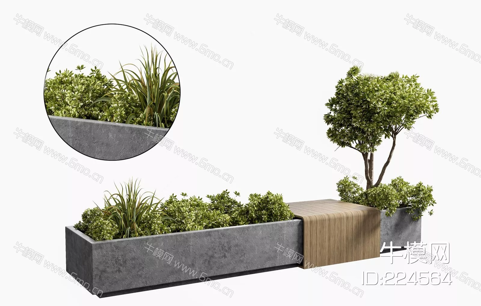 MODERN POTTED PLANT - SKETCHUP 3D MODEL - ENSCAPE - 224564