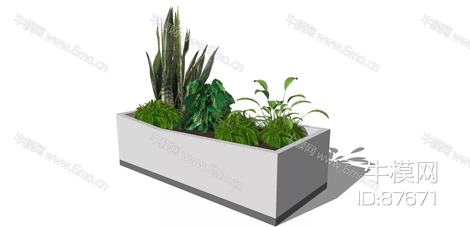 MODERN POTTED PLANT - SKETCHUP 3D MODEL - ENSCAPE - 87671