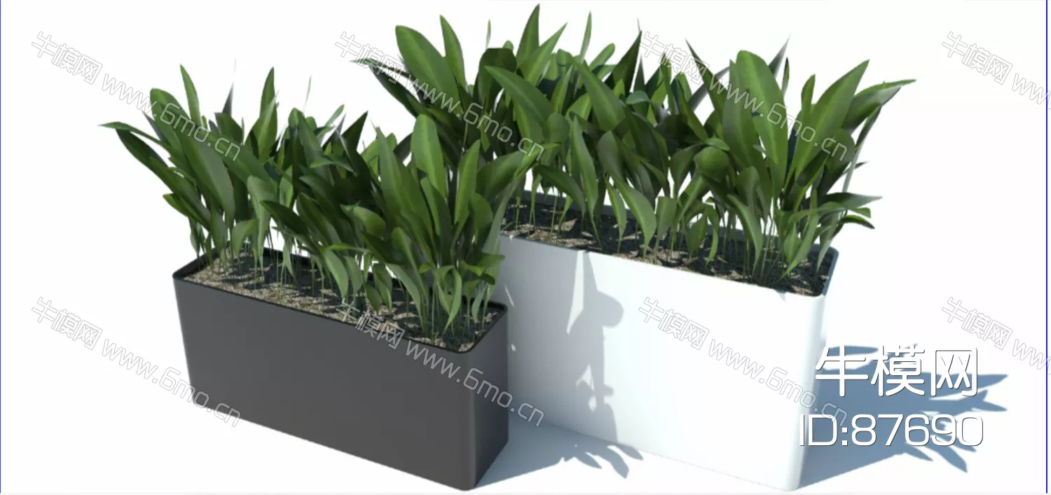 MODERN POTTED PLANT - SKETCHUP 3D MODEL - ENSCAPE - 87690