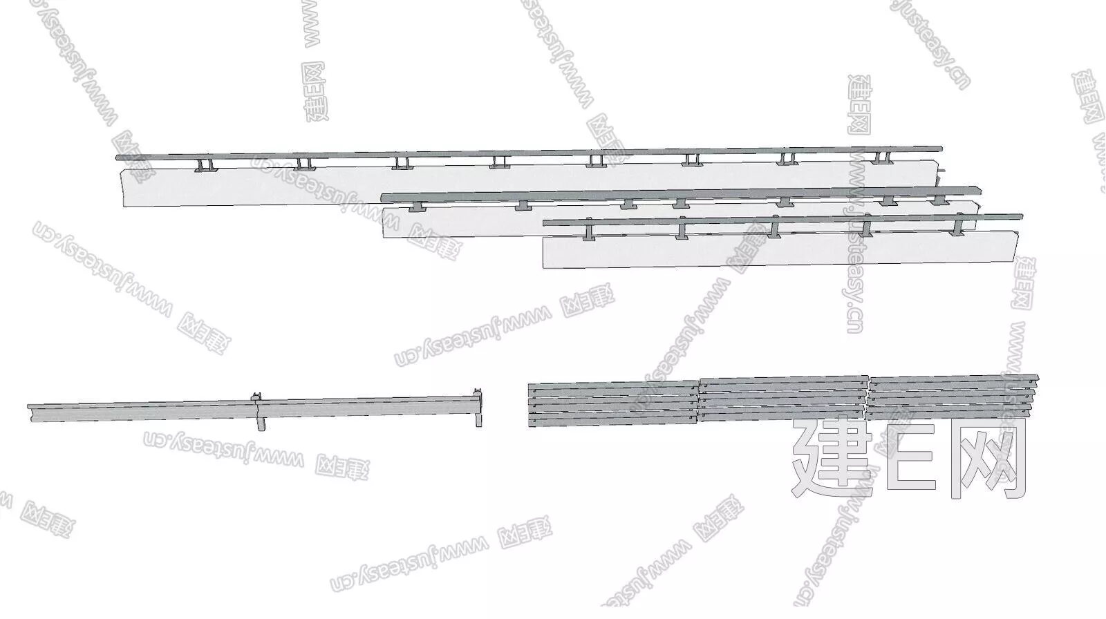 MODERN RAILING - SKETCHUP 3D MODEL - ENSCAPE - 105595120