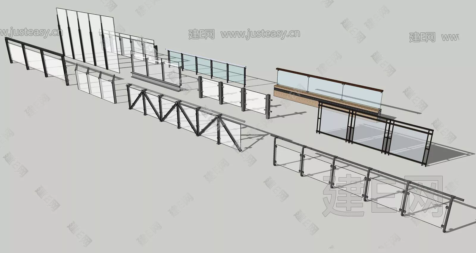 MODERN RAILING - SKETCHUP 3D MODEL - ENSCAPE - 112279865