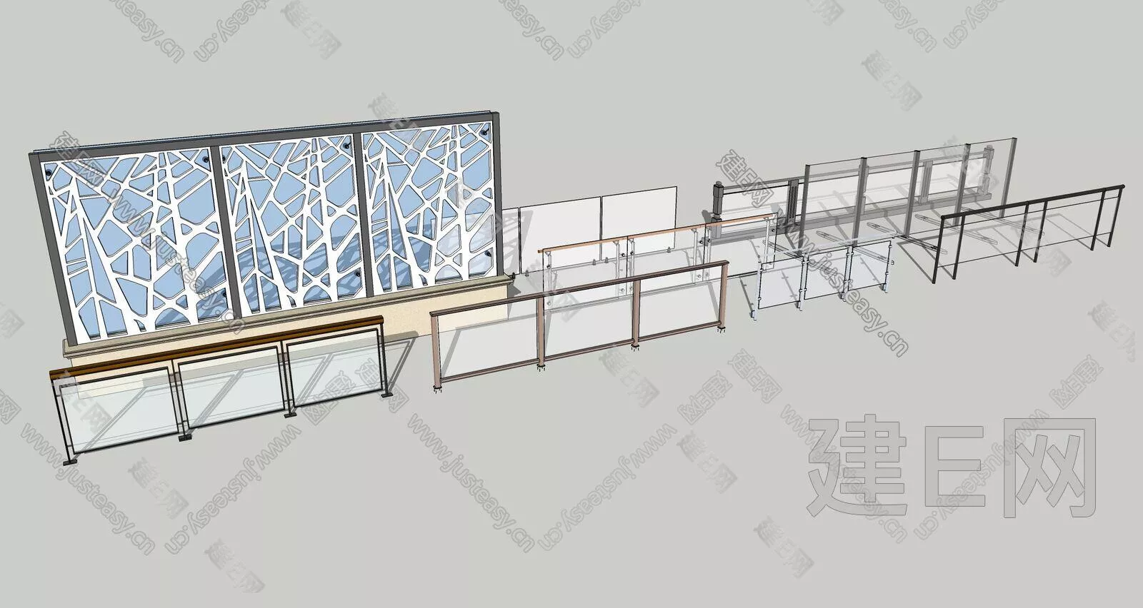 MODERN RAILING - SKETCHUP 3D MODEL - ENSCAPE - 112279897