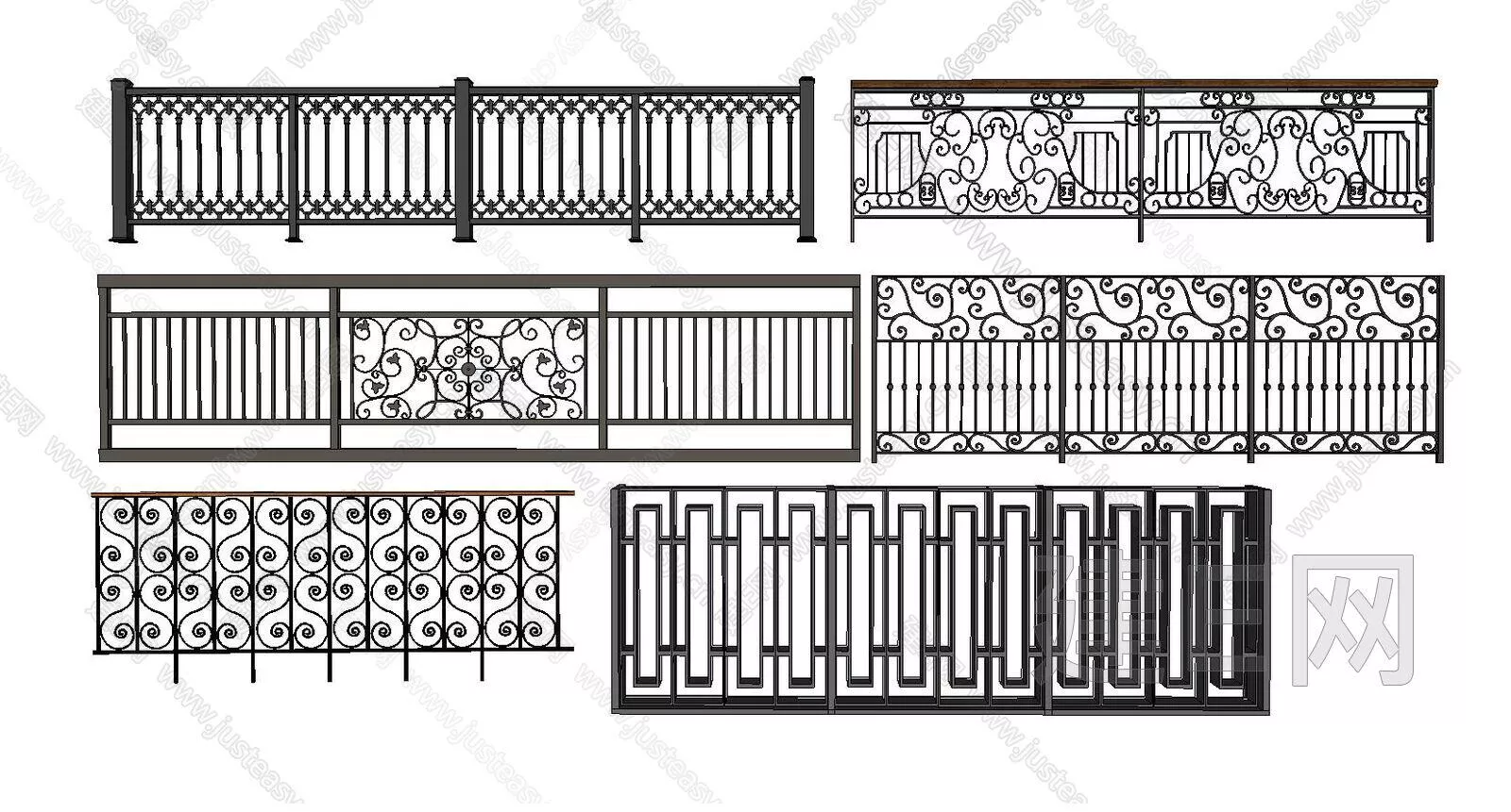 MODERN RAILING - SKETCHUP 3D MODEL - ENSCAPE - 112411040