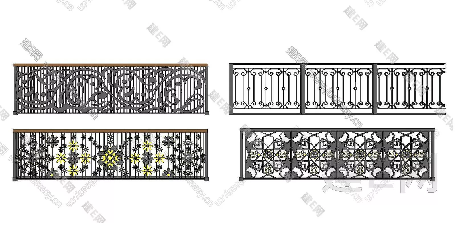 MODERN RAILING - SKETCHUP 3D MODEL - ENSCAPE - 112411059