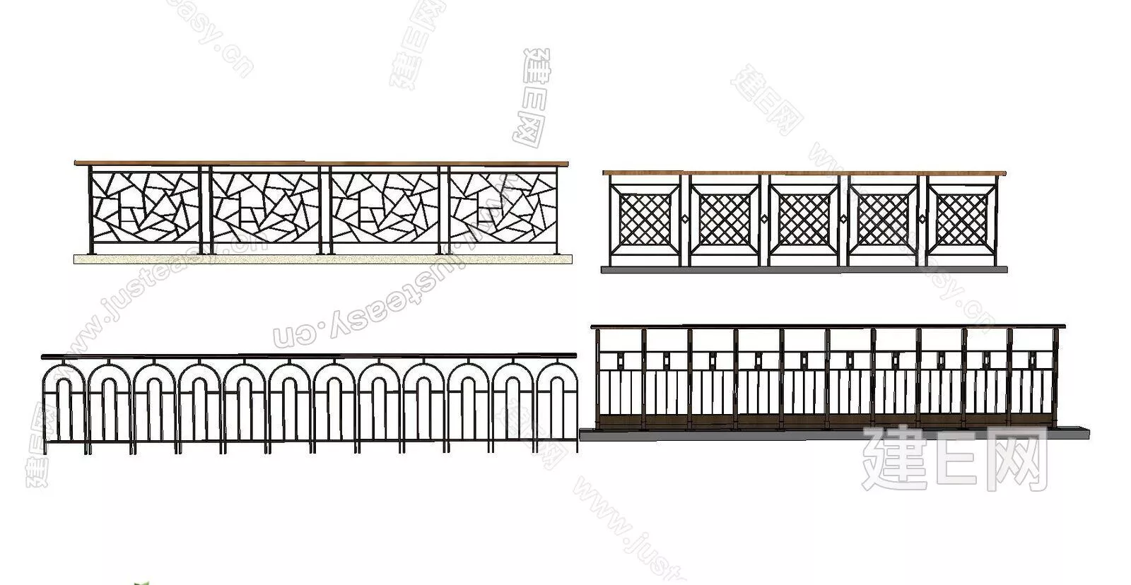 MODERN RAILING - SKETCHUP 3D MODEL - ENSCAPE - 112411072