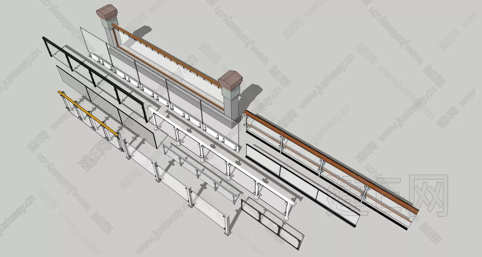 MODERN RAILING - SKETCHUP 3D MODEL - ENSCAPE - 112804211