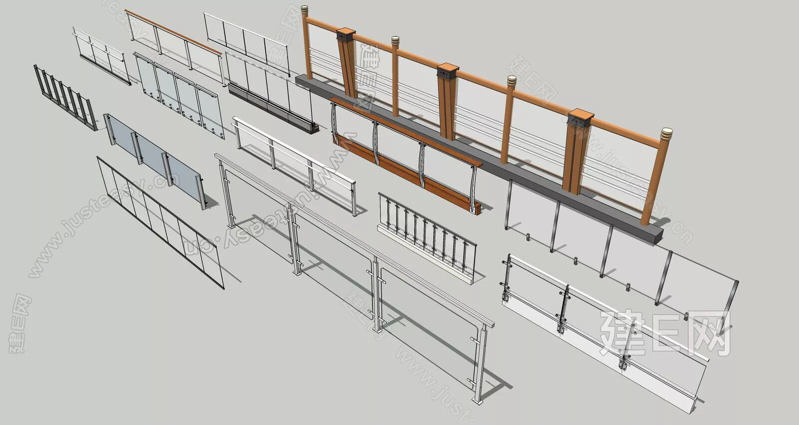 MODERN RAILING - SKETCHUP 3D MODEL - ENSCAPE - 113066329