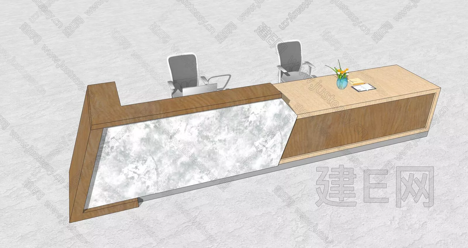 MODERN RECEPTION DESK - SKETCHUP 3D MODEL - ENSCAPE - 111427899