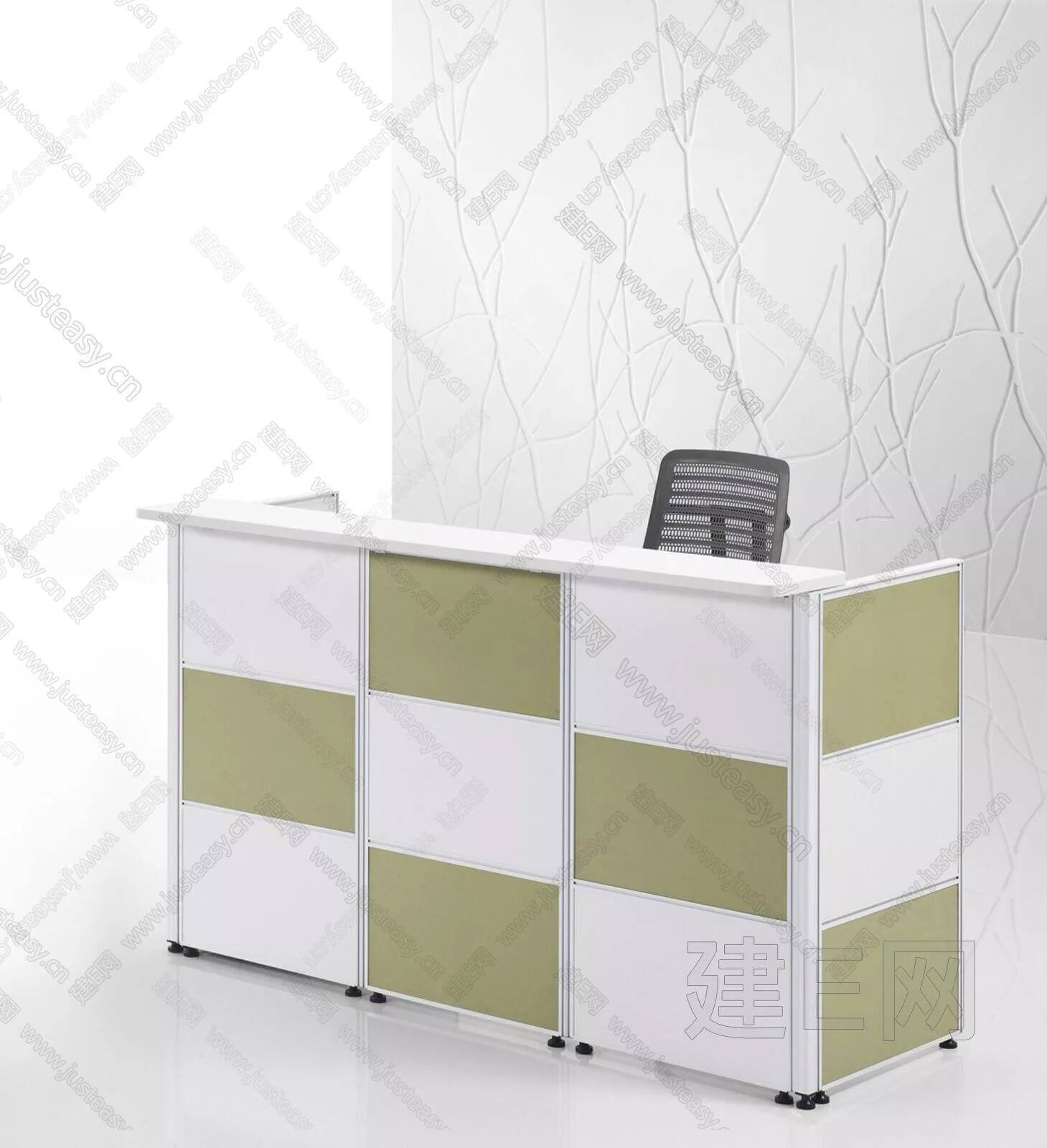 MODERN RECEPTION DESK - SKETCHUP 3D MODEL - ENSCAPE - 111428043