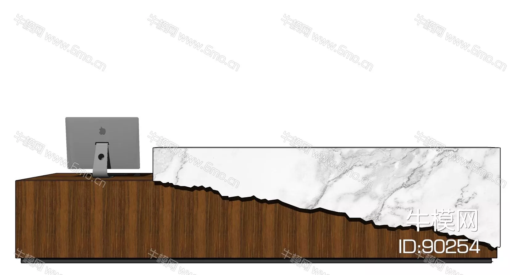 MODERN RECEPTION DESK - SKETCHUP 3D MODEL - ENSCAPE - 90254