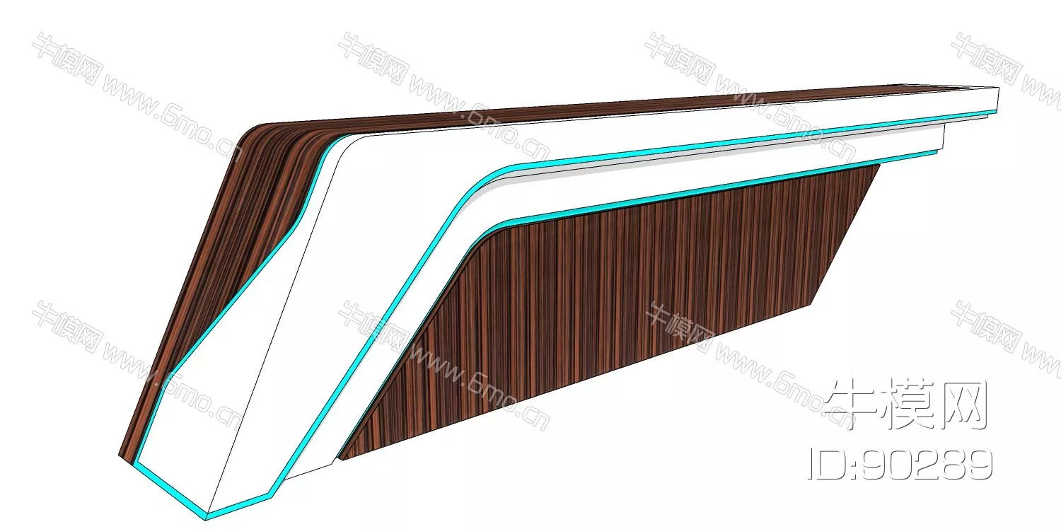 MODERN RECEPTION DESK - SKETCHUP 3D MODEL - ENSCAPE - 90289