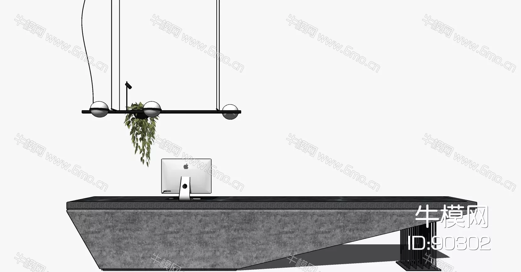 MODERN RECEPTION DESK - SKETCHUP 3D MODEL - ENSCAPE - 90302