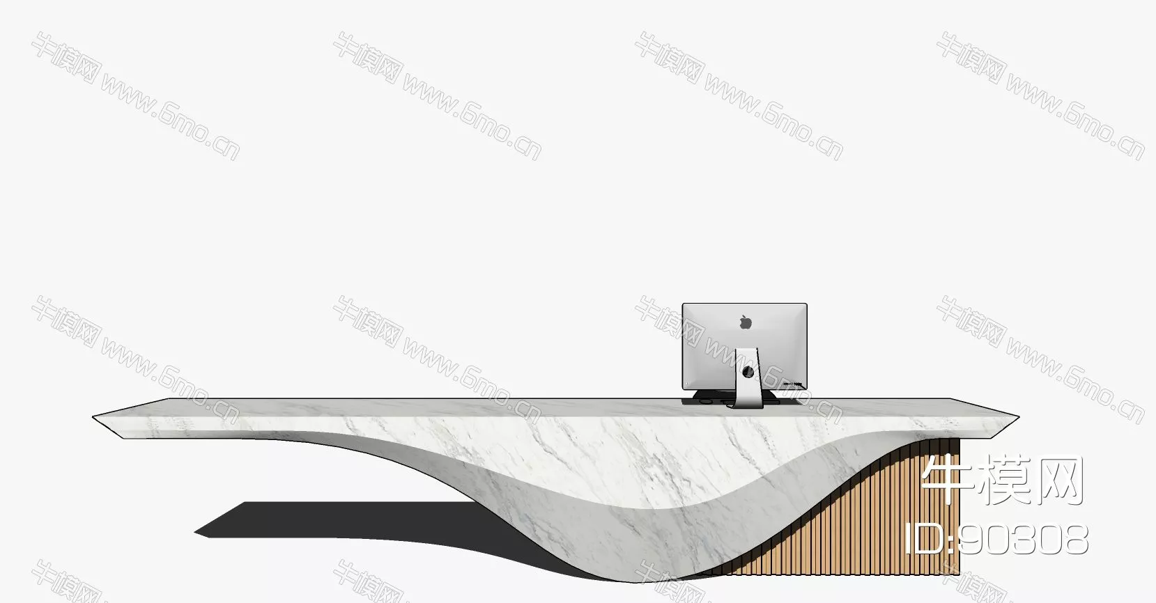 MODERN RECEPTION DESK - SKETCHUP 3D MODEL - ENSCAPE - 90308