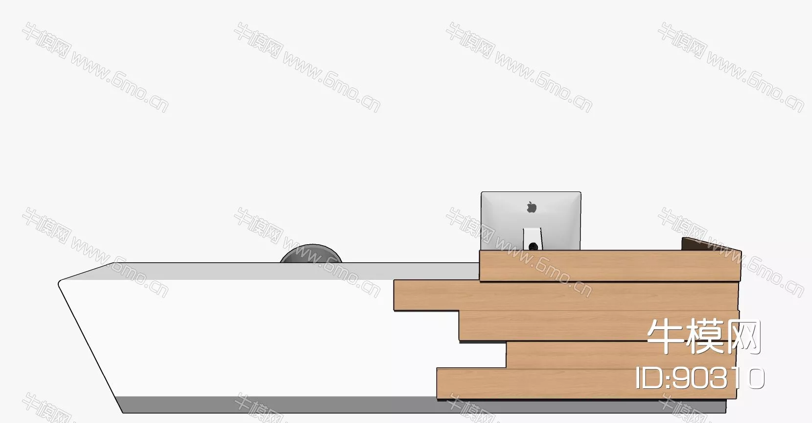 MODERN RECEPTION DESK - SKETCHUP 3D MODEL - ENSCAPE - 90310