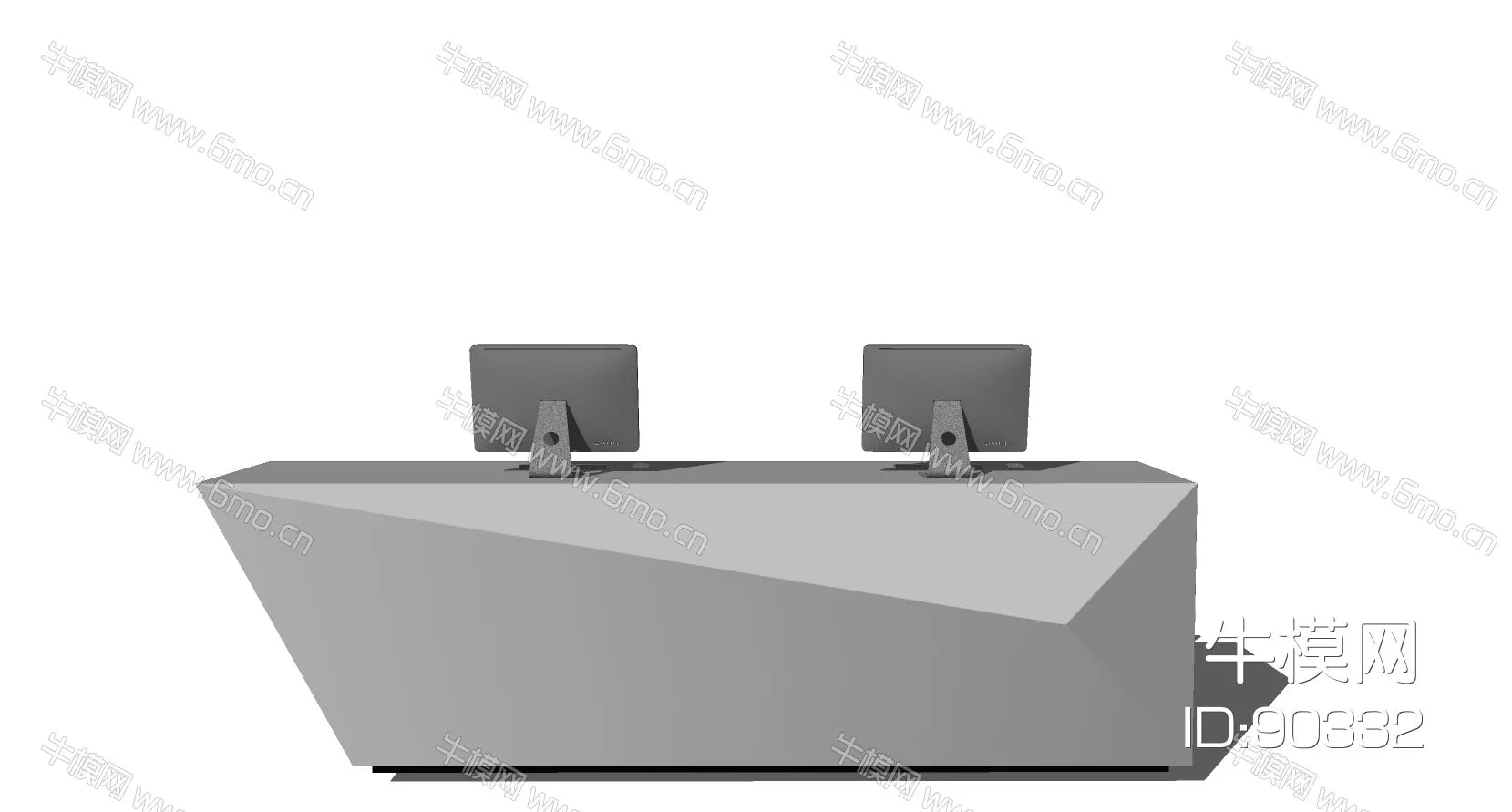 MODERN RECEPTION DESK - SKETCHUP 3D MODEL - ENSCAPE - 90332