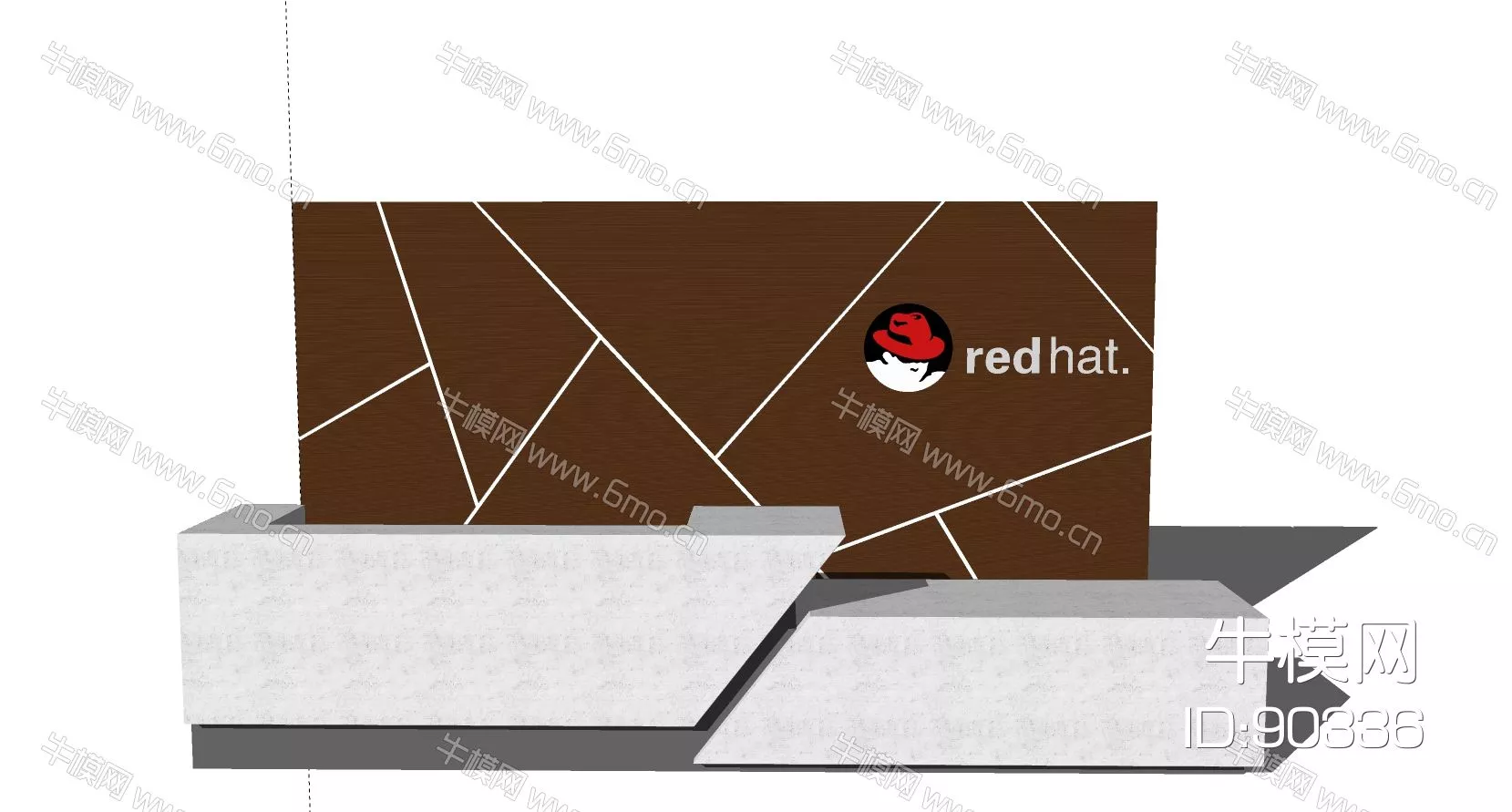 MODERN RECEPTION DESK - SKETCHUP 3D MODEL - ENSCAPE - 90336