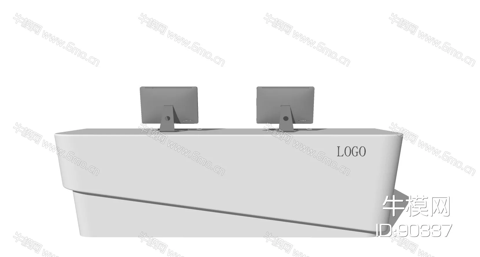 MODERN RECEPTION DESK - SKETCHUP 3D MODEL - ENSCAPE - 90337