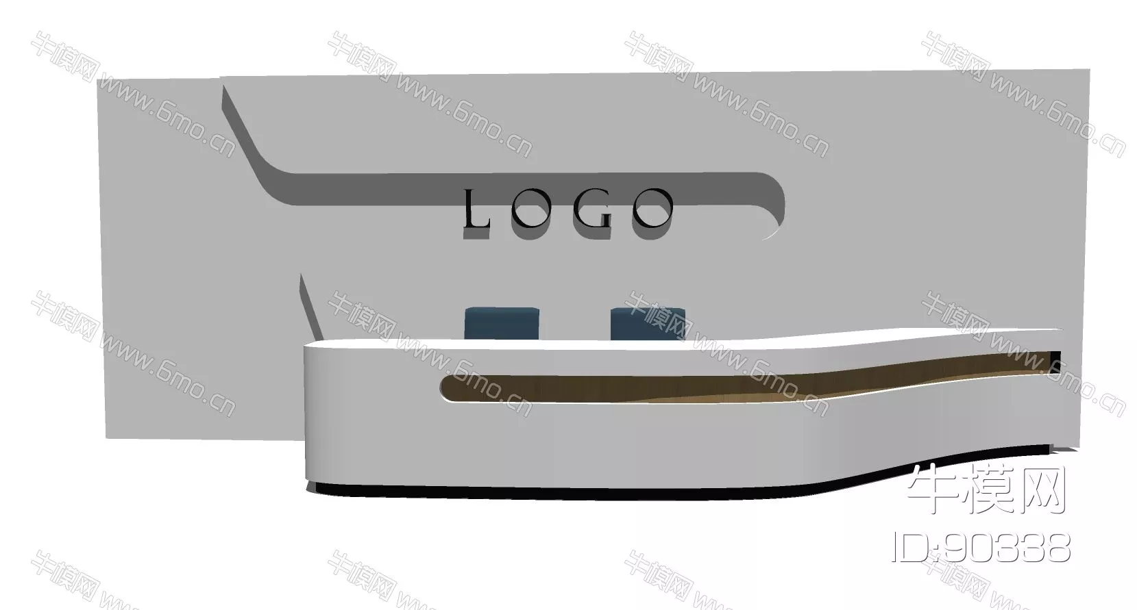 MODERN RECEPTION DESK - SKETCHUP 3D MODEL - ENSCAPE - 90338