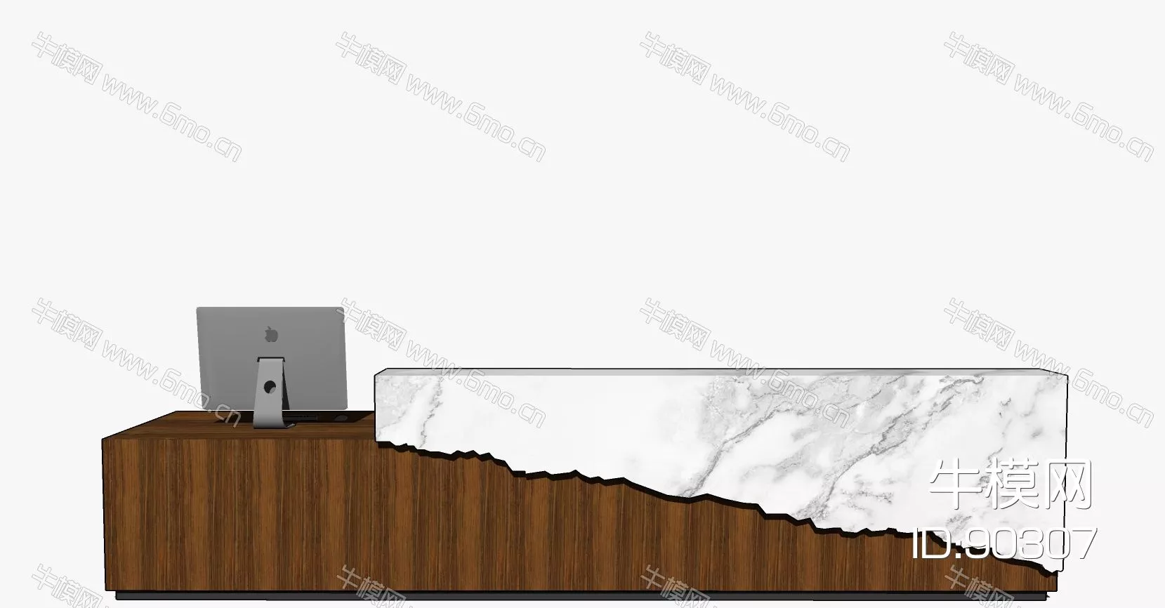 MODERN RECEPTION DESK - SKETCHUP 3D MODEL - ENSCAPE - ID12321