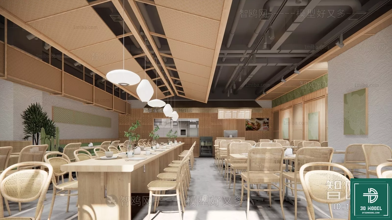 MODERN RESTAURANT - SKETCHUP 3D SCENE - VRAY OR ENSCAPE - ID12433