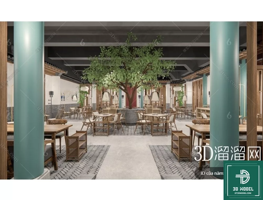 MODERN RESTAURANT - SKETCHUP 3D SCENE - VRAY OR ENSCAPE - ID12445