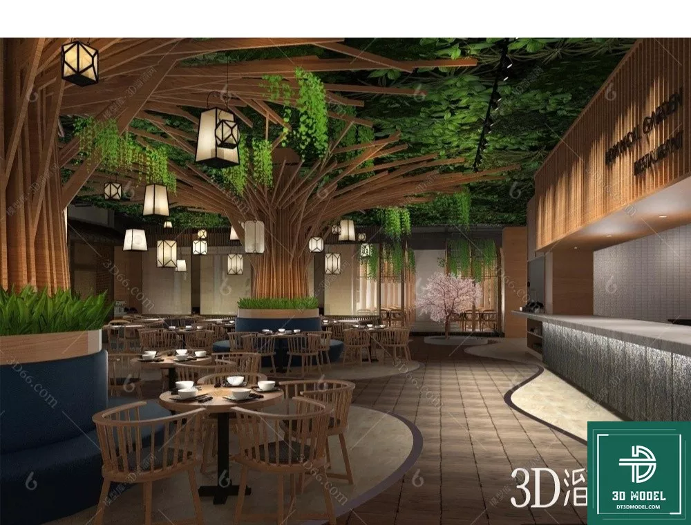 MODERN RESTAURANT - SKETCHUP 3D SCENE - VRAY OR ENSCAPE - ID12448