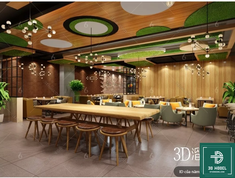 MODERN RESTAURANT - SKETCHUP 3D SCENE - VRAY OR ENSCAPE - ID12454