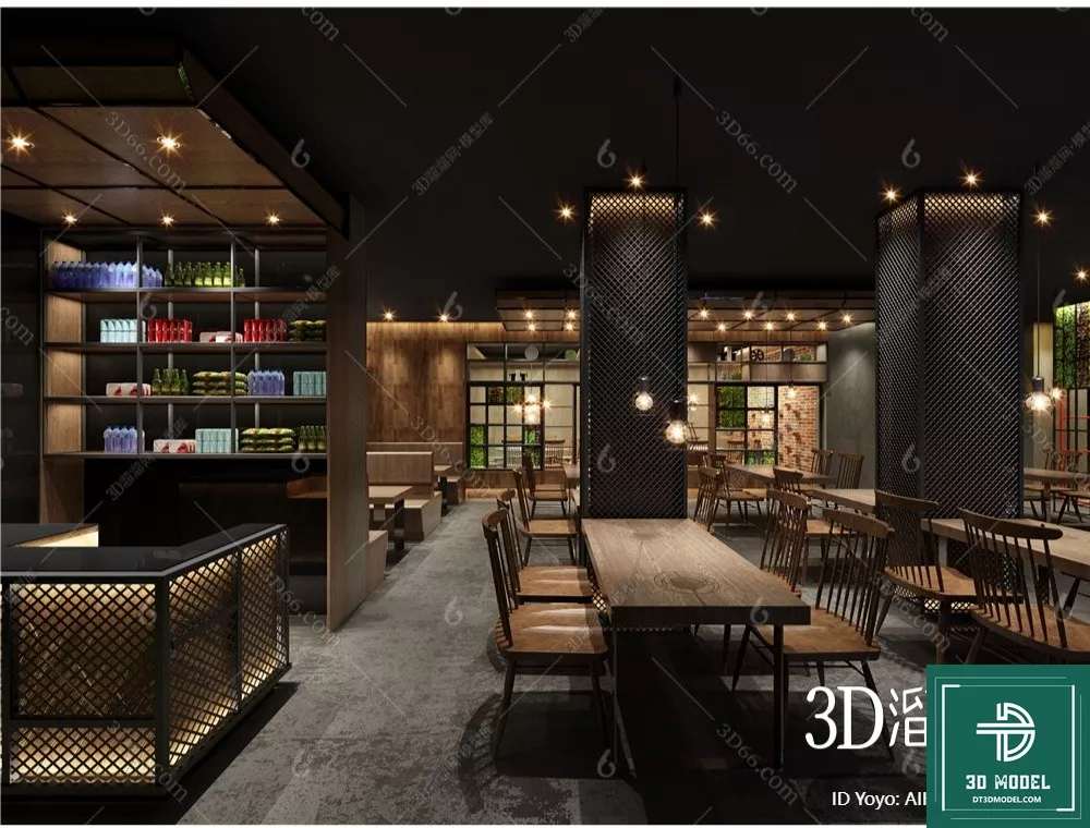 MODERN RESTAURANT - SKETCHUP 3D SCENE - VRAY OR ENSCAPE - ID12471