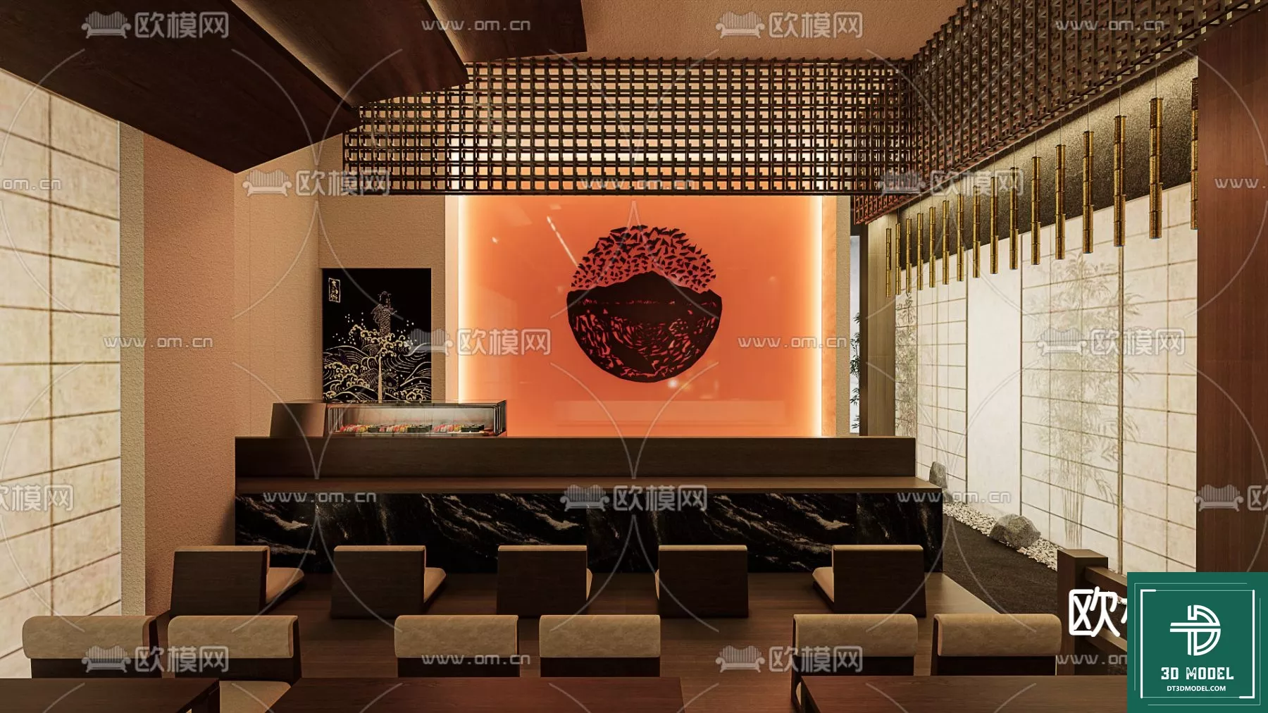 MODERN RESTAURANT - SKETCHUP 3D SCENE - VRAY OR ENSCAPE - ID12489