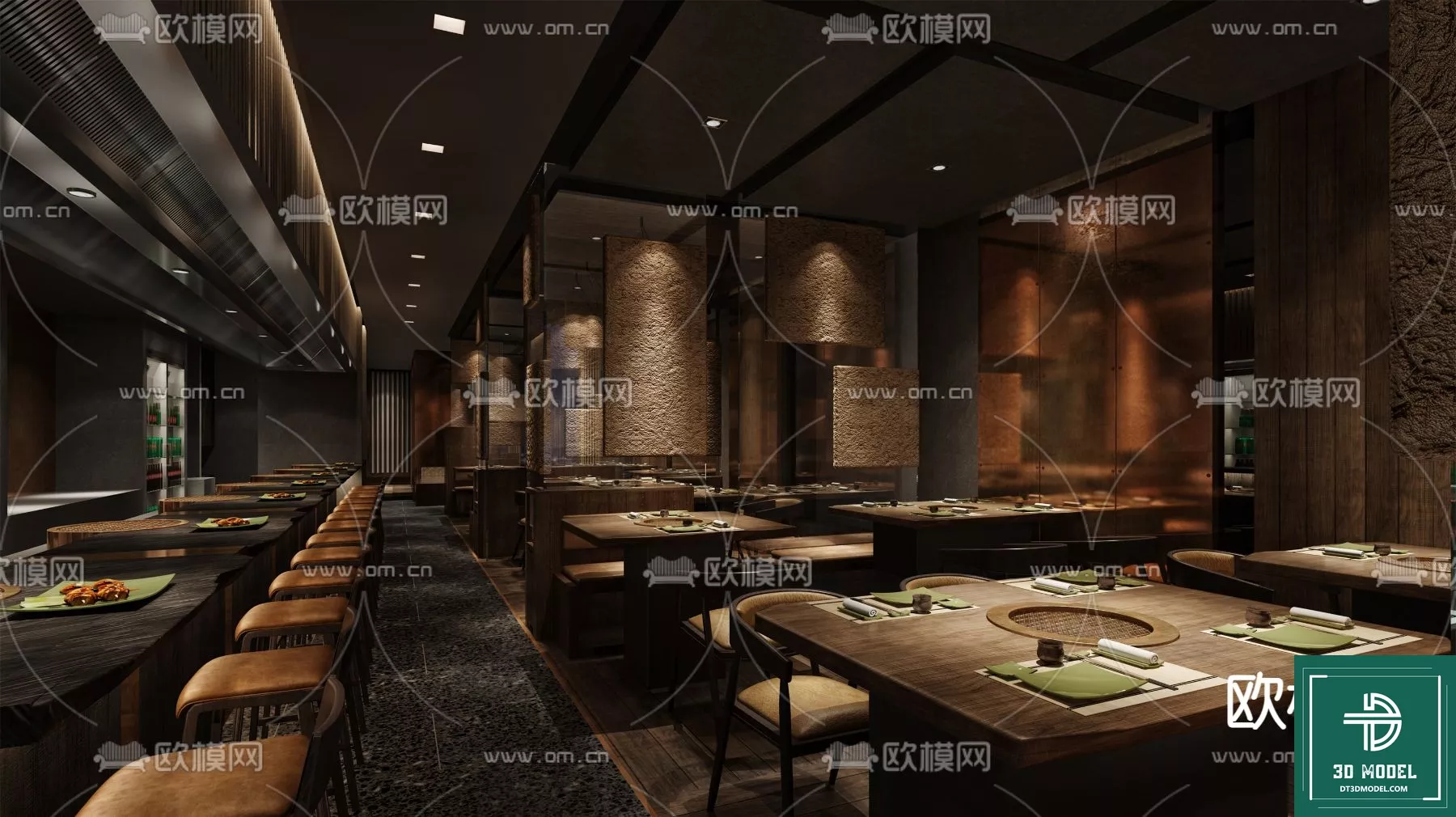 MODERN RESTAURANT - SKETCHUP 3D SCENE - VRAY OR ENSCAPE - ID12499