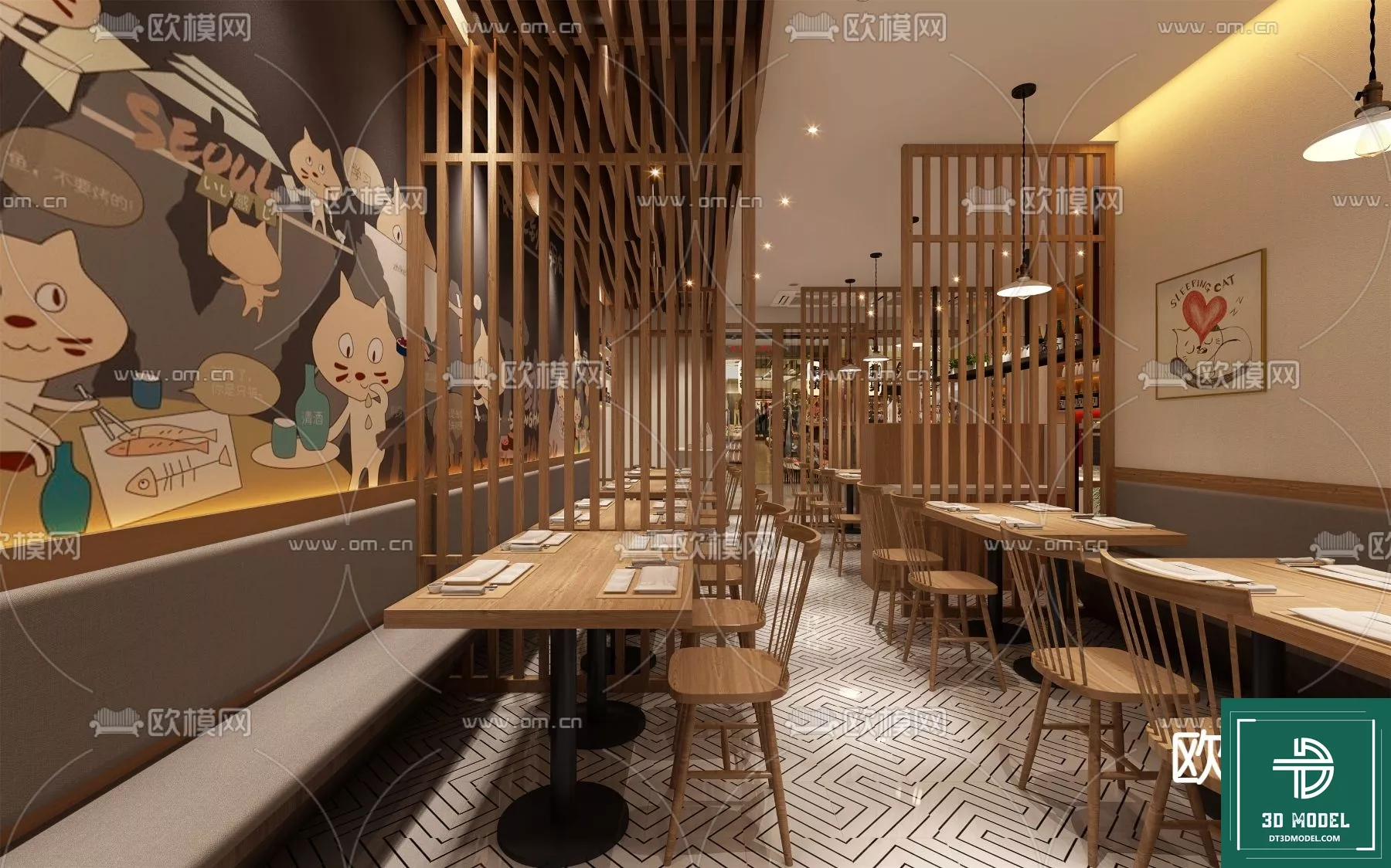 MODERN RESTAURANT - SKETCHUP 3D SCENE - VRAY OR ENSCAPE - ID12500