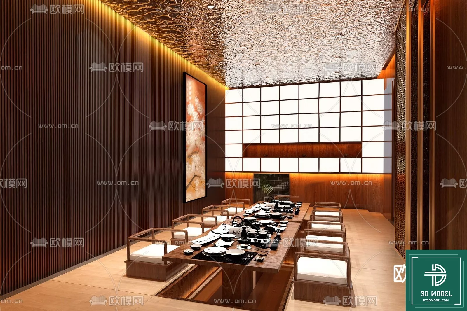 MODERN RESTAURANT - SKETCHUP 3D SCENE - VRAY OR ENSCAPE - ID12561