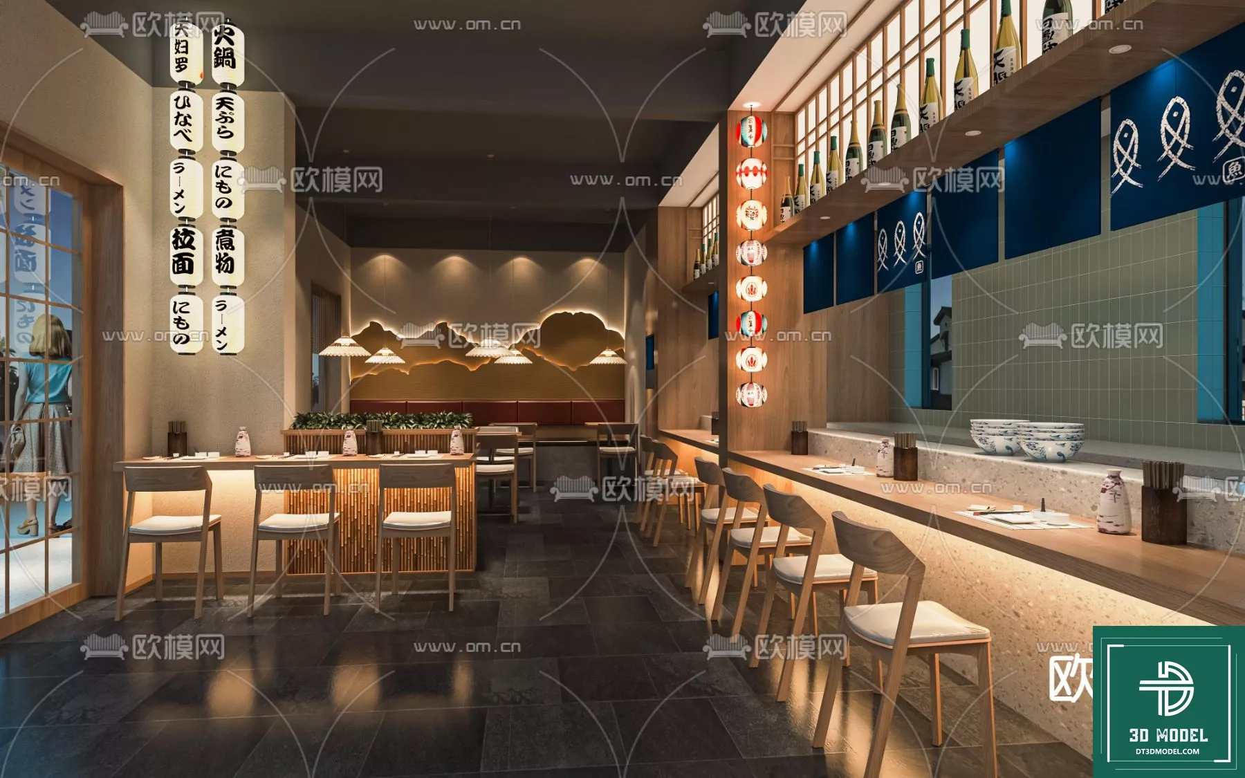 MODERN RESTAURANT - SKETCHUP 3D SCENE - VRAY OR ENSCAPE - ID12601