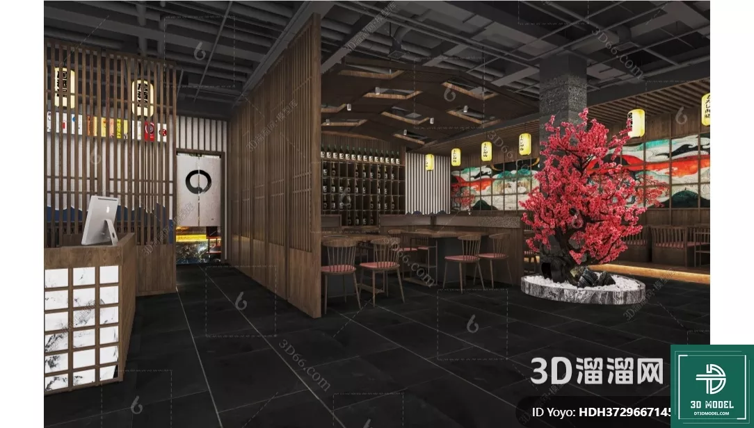 MODERN RESTAURANT - SKETCHUP 3D SCENE - VRAY OR ENSCAPE - ID12613