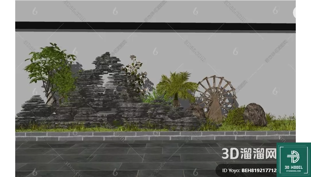 MODERN ROCKERIES - SKETCHUP 3D MODEL - VRAY OR ENSCAPE - ID12663