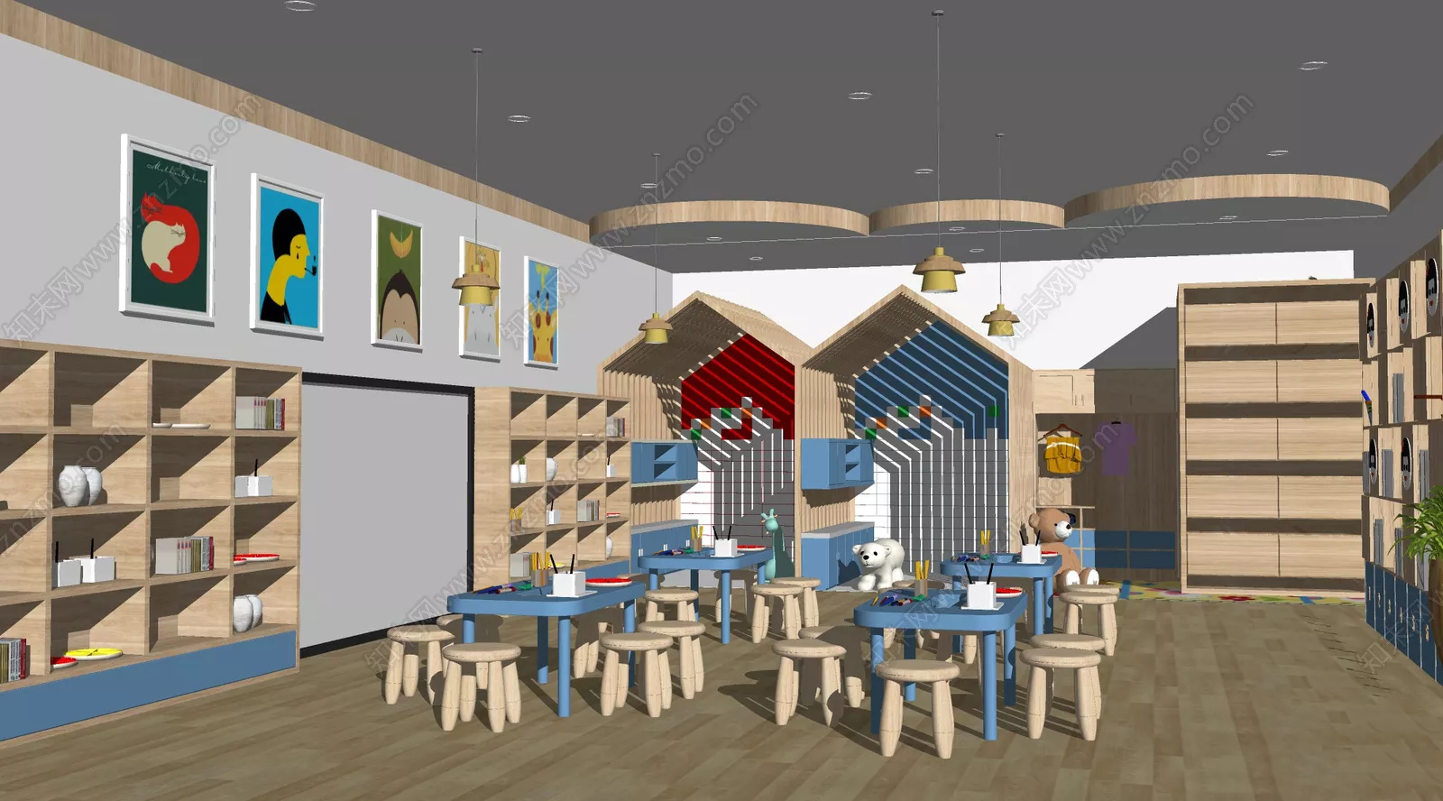 MODERN SCHOOL INTERIOR - SKETCHUP 3D SCENE - VRAY OR ENSCAPE - ID12735