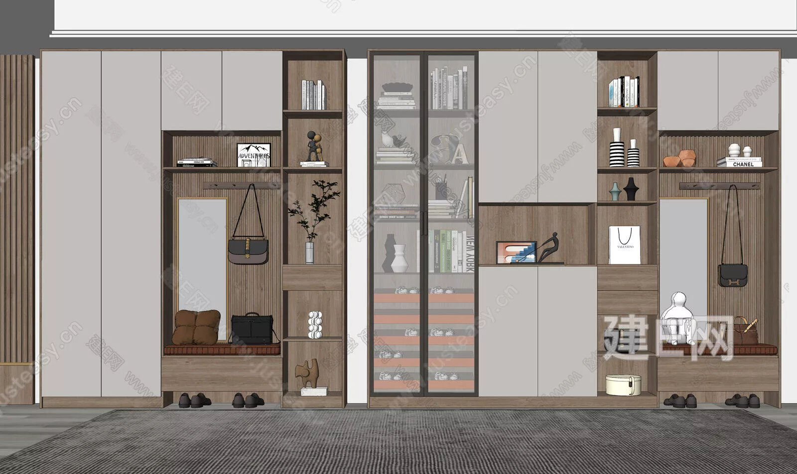 MODERN SHOE CABINET - SKETCHUP 3D MODEL - ENSCAPE - 112411680